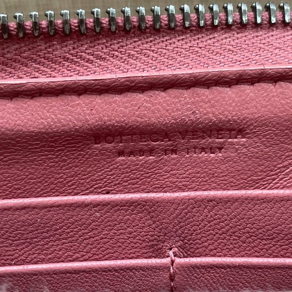 Bottega Veneta Wallet Intrecciato Lambskin Zippy Zip Around Clutch Purse Italy - Picture 10 of 11